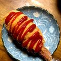 クックLM7M81☆'s cooksnap of when they made 韓国 アメリカンドッグ チーズ ハットグ.