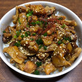 MRペッパー's cooksnap of when they made 砂肝と鶏皮のピリ辛炒め.