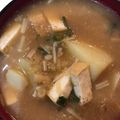 ちはるき27's cooksnap of when they made 厚揚げ じゃが芋 えのき 味噌汁.