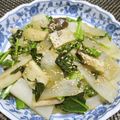 ジョングレ's cooksnap of when they made 大根と大根の葉の胡麻油炒め.