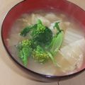 きらり流れ星's cooksnap of when they made 白菜の菜花のお味噌汁.