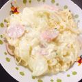 macaron୨୧'s cooksnap of when they made カルボナーラ風サッポロ一番塩ラーメン.
