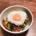 ゆちょん☆'s cooksnap of when they made 豚＆小松菜のピリ辛丼.