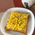 はなぴっち's cooksnap of when they made マヨネーズコーン☆トースト！.