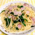 クリちゃん0309's cooksnap of when they made 菜の花とベーコンのシンプルパスタ.