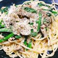 Rika☆Rin's cooksnap of when they made ほうれんそうときのこのクリームパスタ✿.