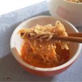 coconut☺︎'s cooksnap of when they made チキンラーメンアレンジ ピリ辛卵つけ麺！.