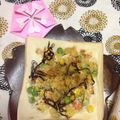 ぽぽきゅ's cooksnap of when they made 合格祈願✧コーンのたぬきかつおトースト②.