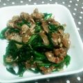 まぶたん's cooksnap of when they made 春菊と牛肉の炒め.