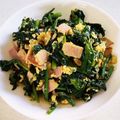 ☆ちりmama☆'s cooksnap of when they made 簡単☆ほうれん草&たまご炒め（ベーコン）.
