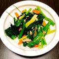 鈴木美香さん's cooksnap of when they made ＊簡単＊副菜＊小松菜とツナの搾菜ナムル.