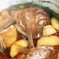 ほっしーサザエ's cooksnap of when they made ＊鯛のあらとごぼうの煮付け(かぶと煮)＊.