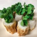 noriko912's cooksnap of when they made ♪ちくわ君とかいわれちゃんの植木鉢♪.