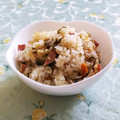 晴～♪'s cooksnap of when they made 油揚げとハム&エノキの塩昆布炊き込みご飯.