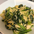 デコレ's cooksnap of when they made 小松菜と鶏ささみ缶と卵のサッと炒め.