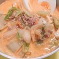 ころころ9コロン's cooksnap of when they made 坦々風☆ミルクうどん.