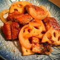 鮎めし♀'s cooksnap of when they made うなぎと蓮根の黒酢炒め★.