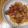 Pigpopo's cooksnap of when they made 豚ひき肉の簡単ソーセージとトマトのパスタ.