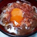 ゆでたまごの達人's cooksnap of when they made お夜食に。梅ゴマ納豆うどん！.