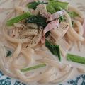 クックEZ6W6U☆'s cooksnap of when they made 余った生クリームで！うどんカルボナーラ！.