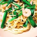 Gim☆let's cooksnap of when they made ✿海老とニラのにんにく醤油パスタ✿.