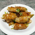 ebipeco's cooksnap of when they made 長ネギの豚バラ巻き巻き.