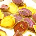 ぶどうなすび's cooksnap of when they made 紫芋の天ぷら 簡単卵なし 弁当夕食.