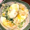おちあいとかいう's cooksnap of when they made 菜の花とゆでたまごのゴママヨサラダ.