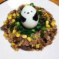 yonnyo's cooksnap of when they made 簡単キャラ弁★シマエナガのゆでたまご.