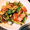 リコば's cooksnap of when they made 菜の花とお魚ソーセージの卵炒め.