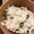 豆とオリーブ's cooksnap of when they made グリンピース旬の味わいご飯◇綺麗な茹で方.
