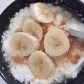 ゆきんこまめ's cooksnap of when they made バナナきな粉ハチミツホットヨーグルト✨.