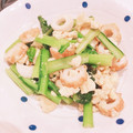 tomykyon☆'s cooksnap of when they made 小松菜ちくわ卵のめんつゆ雑炒め.