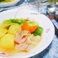 かおりかざり's cooksnap of when they made じゃがいもとざっくりレタスのスープ.