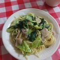 ＃☆あっちゃん☆＃'s cooksnap of when they made ほうれん草と鶏肉のクリームパスタ.