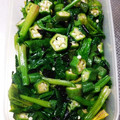 クック8YQSKM☆'s cooksnap of when they made もう一品！オクラとほうれん草のおひたし.
