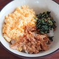 memepiko's cooksnap of when they made ツナそぼろの三色丼.
