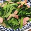 クック1H9ORI☆'s cooksnap of when they made 小松菜とベーコンのにんにく炒め.