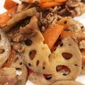 romaric's cooksnap of when they made つくおき★レンコンと豚こまの甘辛炒め.