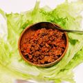 ︎タカルドほのンプ︎'s cooksnap of when they made ピリ辛ミンチのサニーレタス巻き.