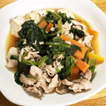 ☆なみへい's cooksnap of when they made 豚肉とネギとほうれん草 豆腐の和風煮＊゜.