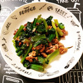 クックFOHWPG☆'s cooksnap of when they made 超簡単な小松菜とひき肉の炒めもの.