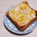 アクセル☆'s cooksnap of when they made チーかまとコーンのトースト♪.
