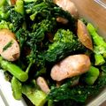 ぱちぱちの日's cooksnap of when they made 菜の花とソーセージのマスタード醤油炒め.