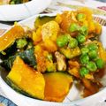 なおきんとん's cooksnap of when they made レンジでかぼちゃとグリンピースのそぼろ煮.