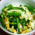 say26's cooksnap of when they made アスパラ菜（ｵｰﾀﾑﾎﾟｴﾑ）の卵とじ炒.