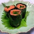 Haru Haru's cooksnap of when they made 明太子とねぎの海苔巻き.