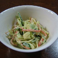 ヌーシ's cooksnap of when they made かにかまときゅうりとアボカドのわさマヨ.