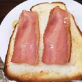卵せんべい's cooksnap of when they made ✿ベーコンのせただけトースト✿.