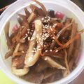 めいちママ＊'s cooksnap of when they made 子供が抱え込み食べた♪息子と作る金平牛蒡.